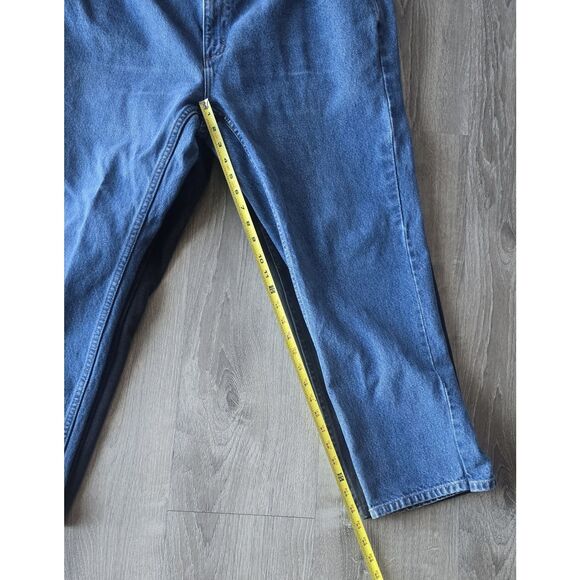 2- LL Bean Mens Jeans 42x28 Medium Wash Blue/ Black - See Current Measurements - Picture 6 of 10